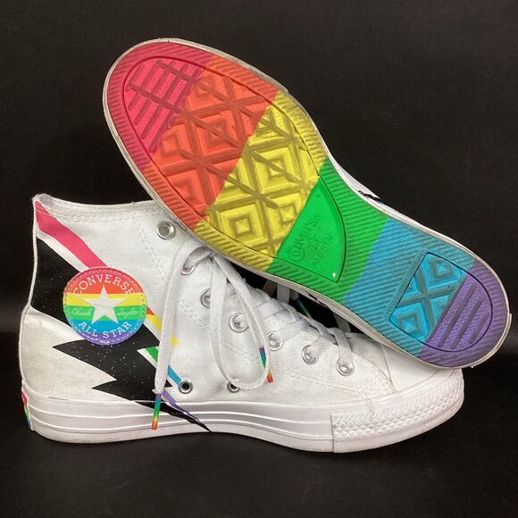 Converse Shoes - Converse CTAS High Pride Lightning Bolt Women's 8/Men's 6 White Rainbow 165715C